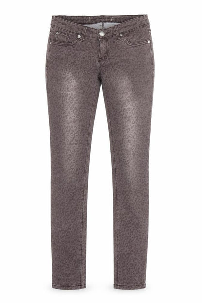 Womens Grey Animal Print Denim Skinny Jeans Size 26 in L32 in