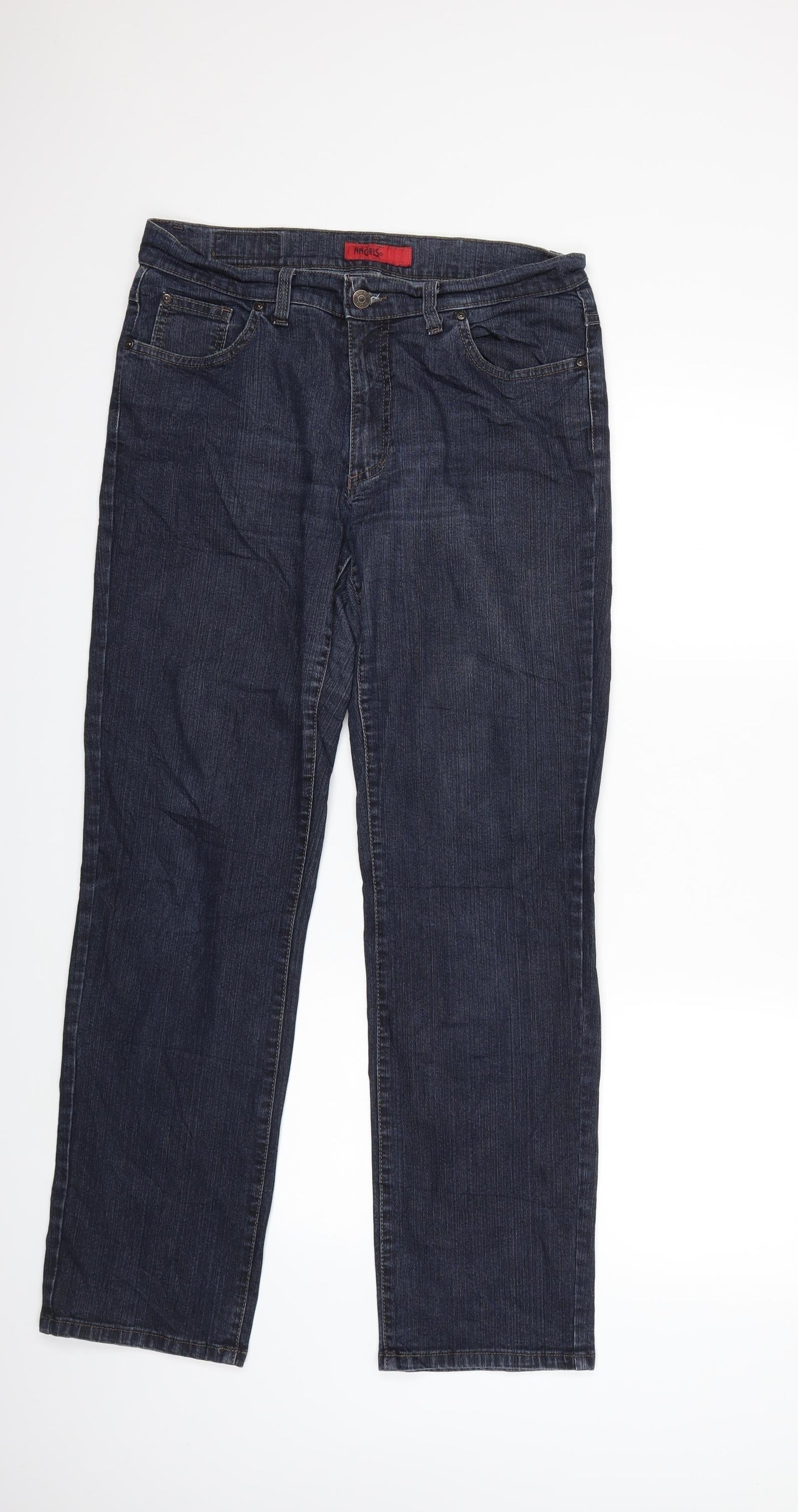 Womens UK Size 14 Angels Regular Fit Straight Blue Jeans