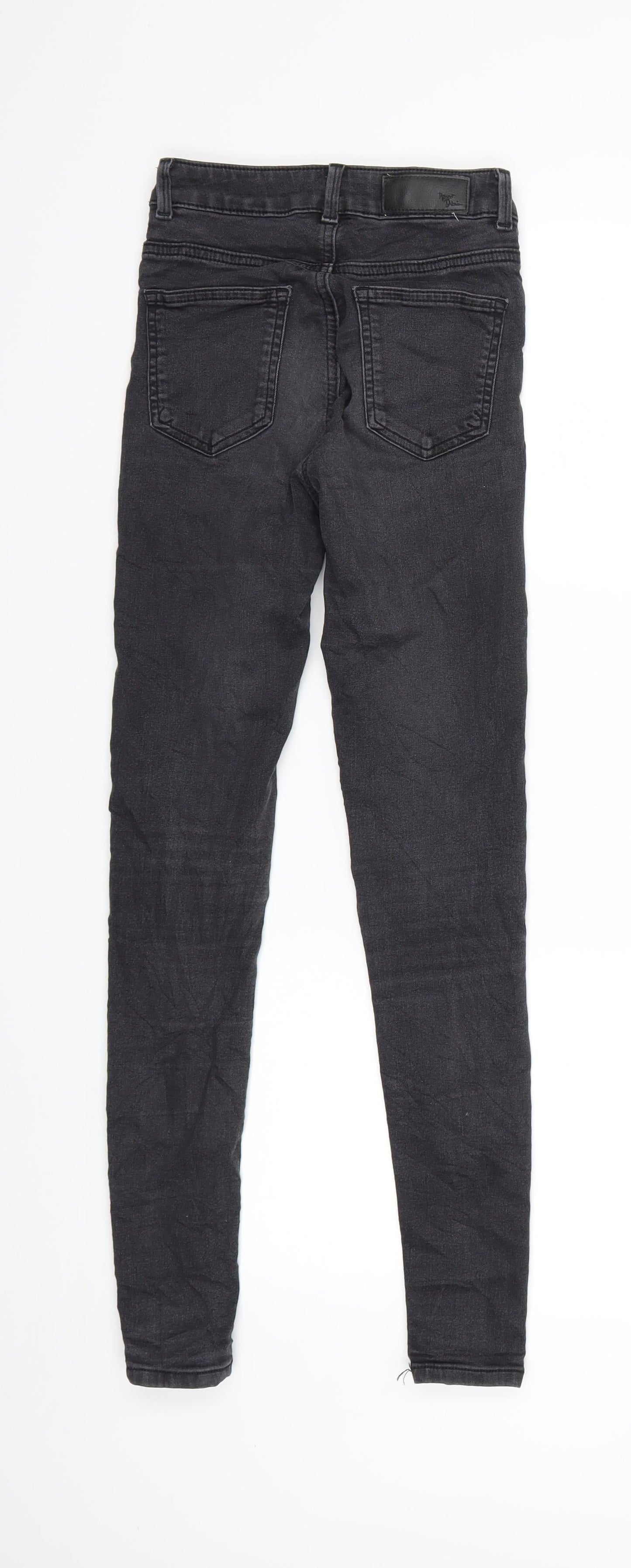 Womens UK Size XS Preworn Regular Fit Skinny Grey Jeans