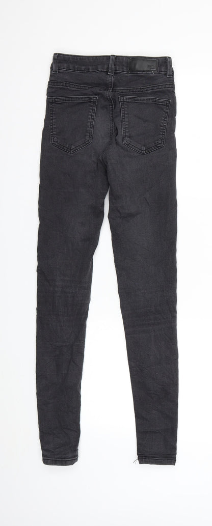 Womens UK Size XS Preworn Regular Fit Skinny Grey Jeans