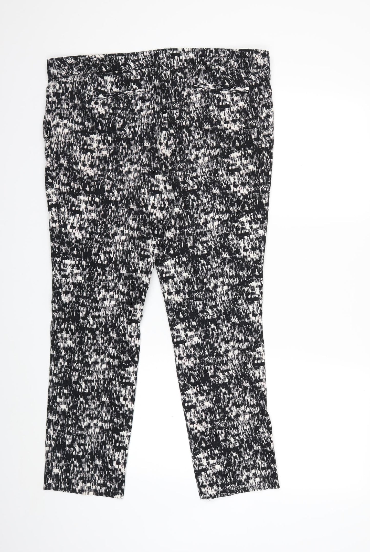 Mercer & Madison Womens Black Geometric  Trousers  Size 36 in L25 in