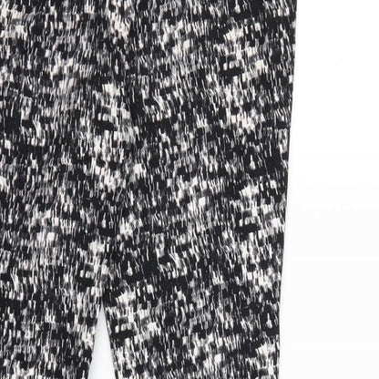 Mercer & Madison Womens Black Geometric  Trousers  Size 36 in L25 in