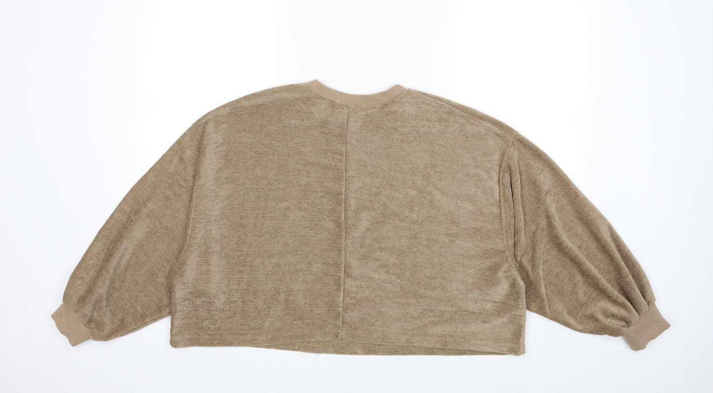 Zara Womens Brown   Pullover Sweatshirt Size M
