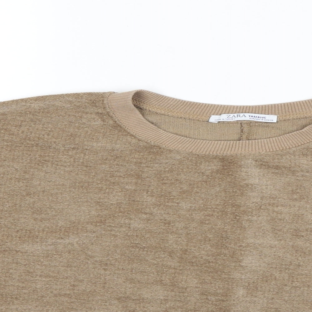 Zara Womens Brown   Pullover Sweatshirt Size M