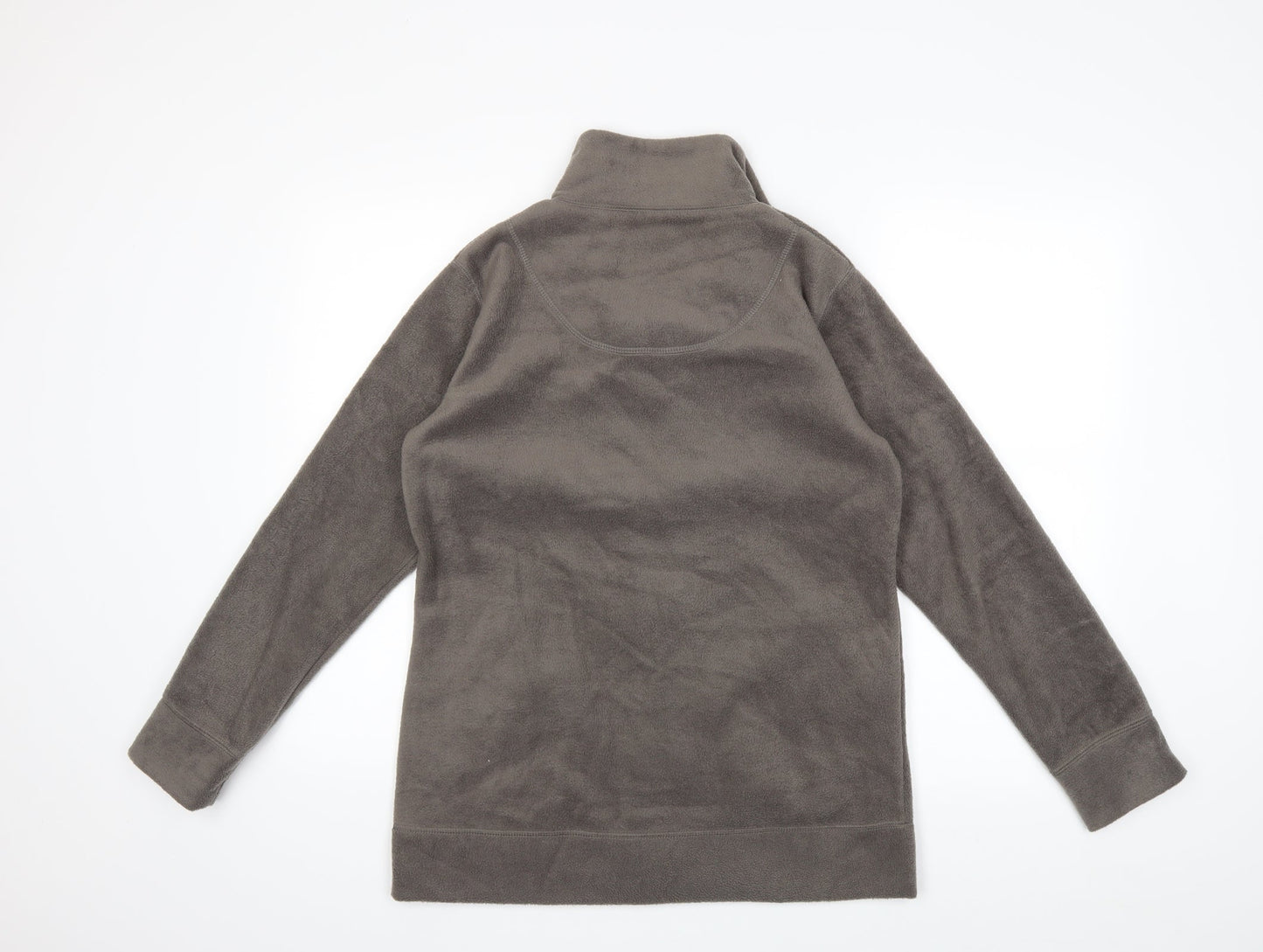 Active Womens Grey Striped Fleece Jacket Coat Size 8