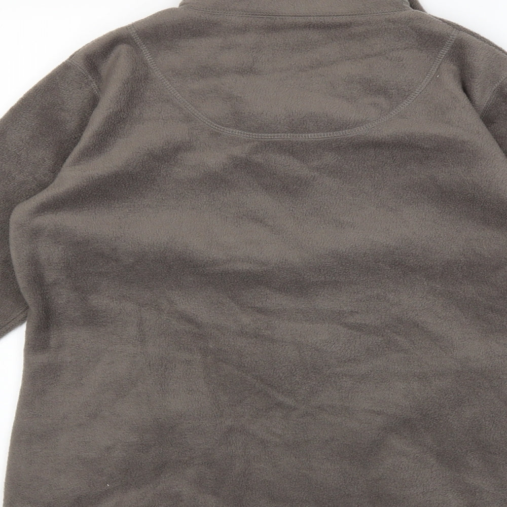 Active Womens Grey Striped Fleece Jacket Coat Size 8