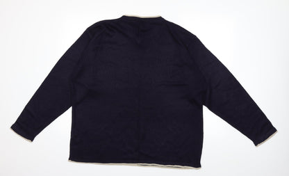 TNX Mens Blue  Knit Pullover Jumper Size L