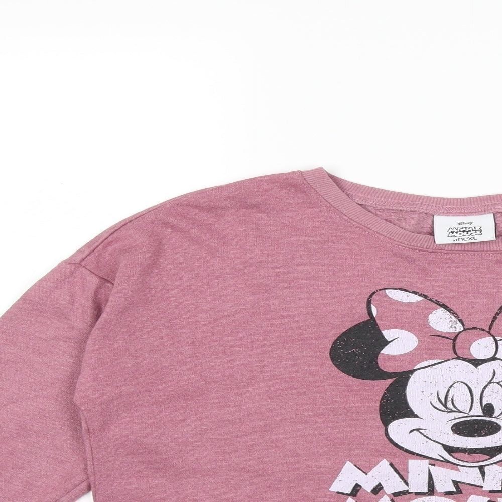 NEXT Girls Pink   Pullover Sweatshirt Size 12 Years  - Minie Mouse