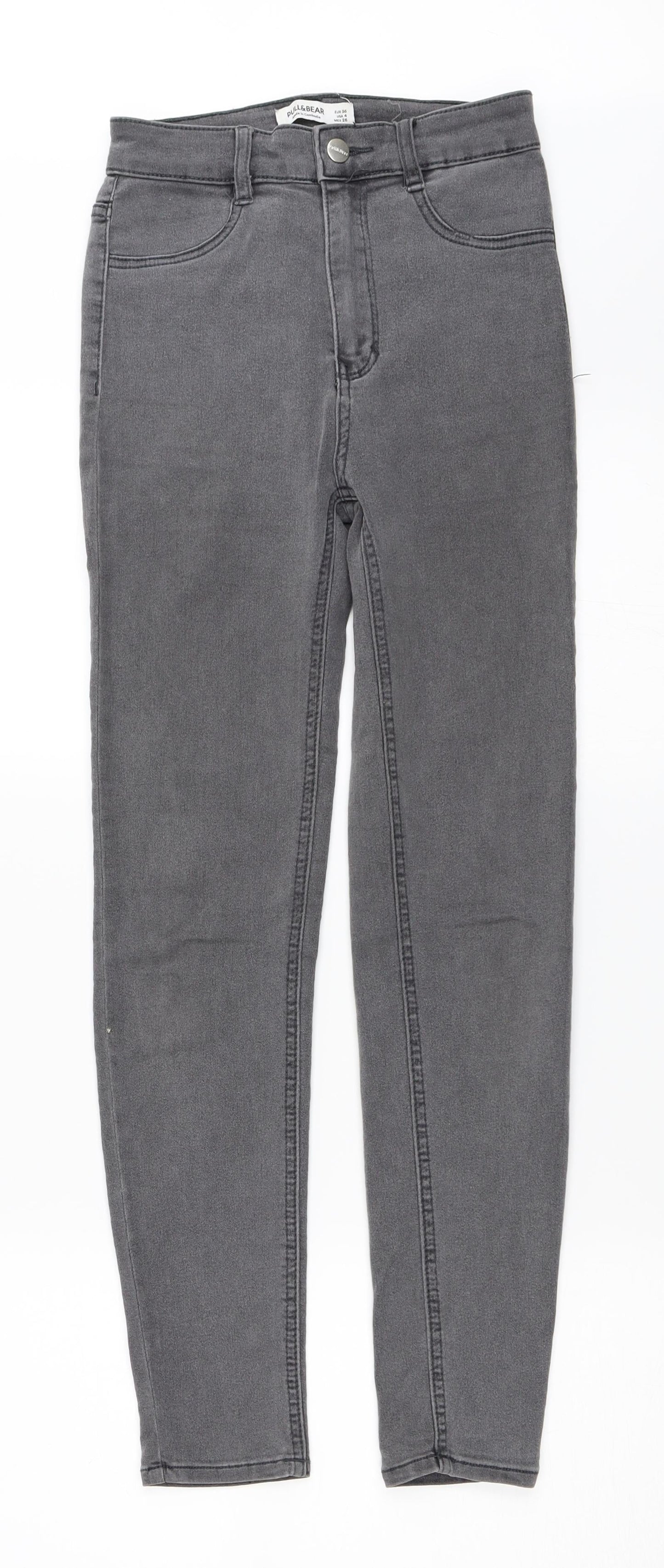 Pull&Bear Womens Grey  Denim Skinny Jeans Size 36 L27 in