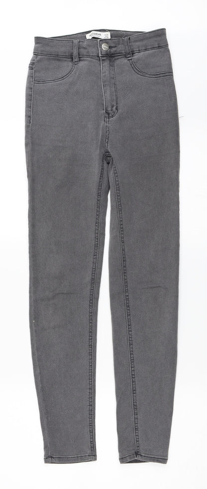 Pull&Bear Womens Grey  Denim Skinny Jeans Size 36 L27 in
