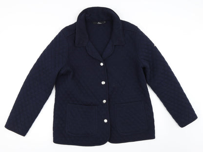 Womens UK Size 16 BM Casual Blue Quilted Coat