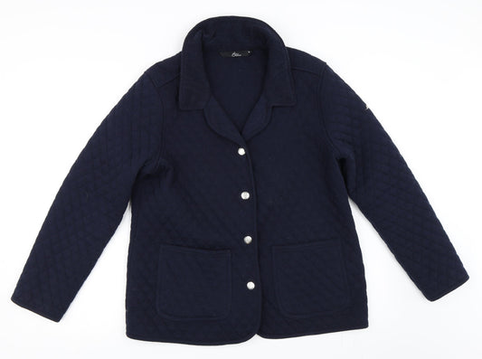 Womens UK Size 16 BM Casual Blue Quilted Coat