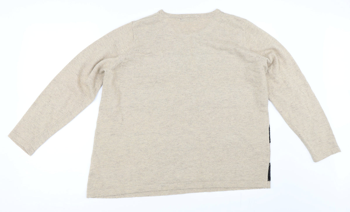 Bonmarché Womens Beige Pullover Jumper Size L