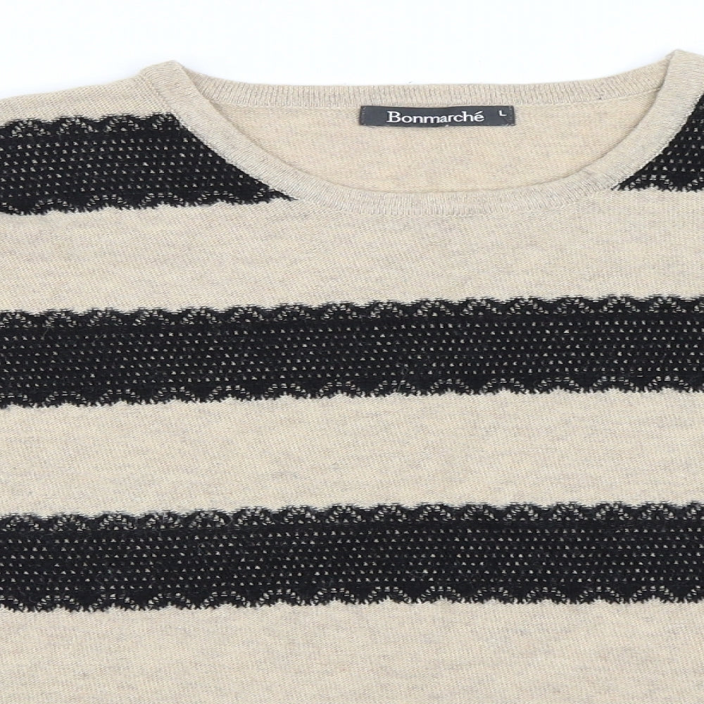Bonmarché Womens Beige Pullover Jumper Size L