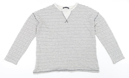 Marks and Spencer Womens White Striped  Pullover Jumper Size 12