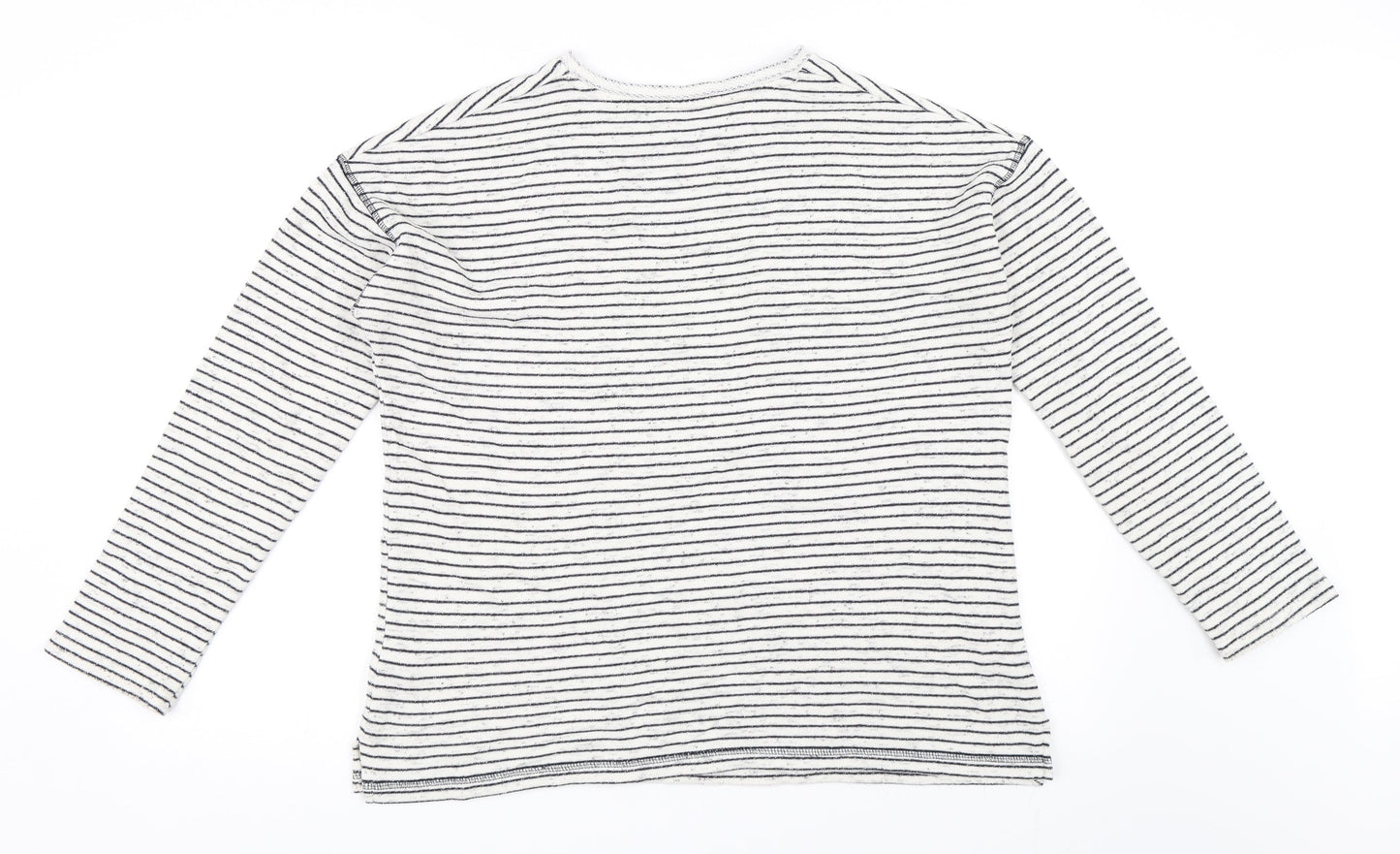 Marks and Spencer Womens White Striped  Pullover Jumper Size 12