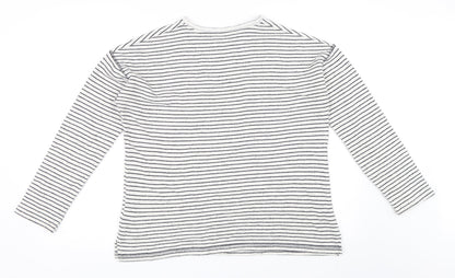 Marks and Spencer Womens White Striped  Pullover Jumper Size 12