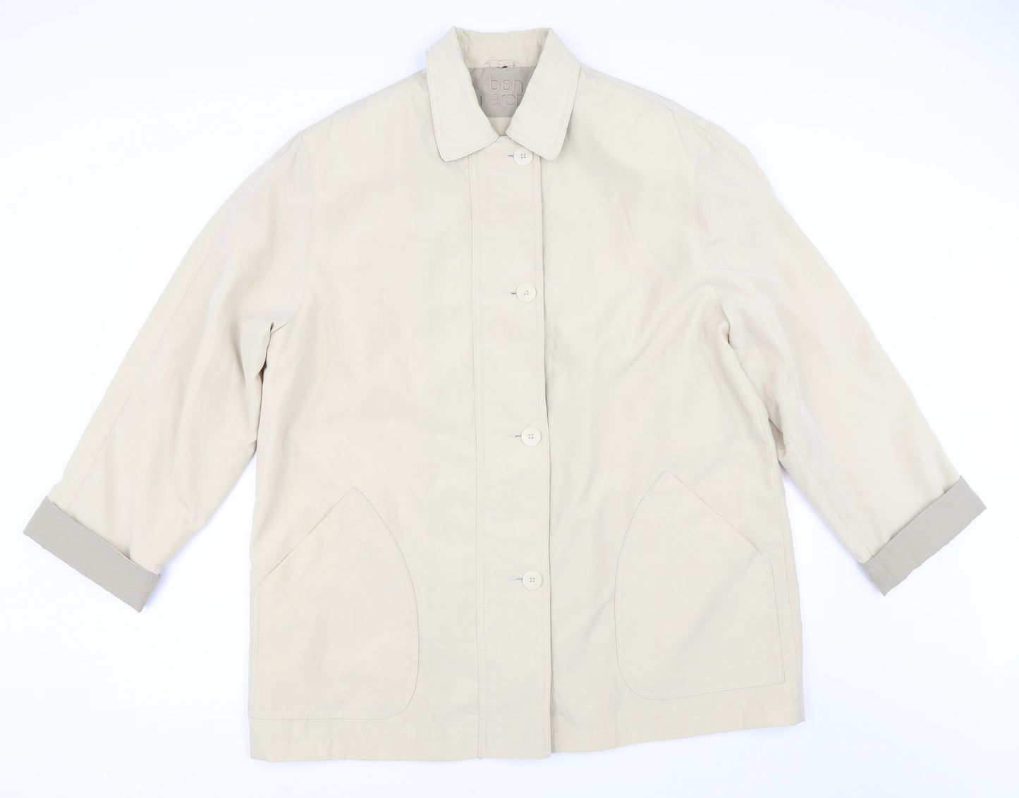 Womens UK Size 18 Bonmarché Beige Overcoat