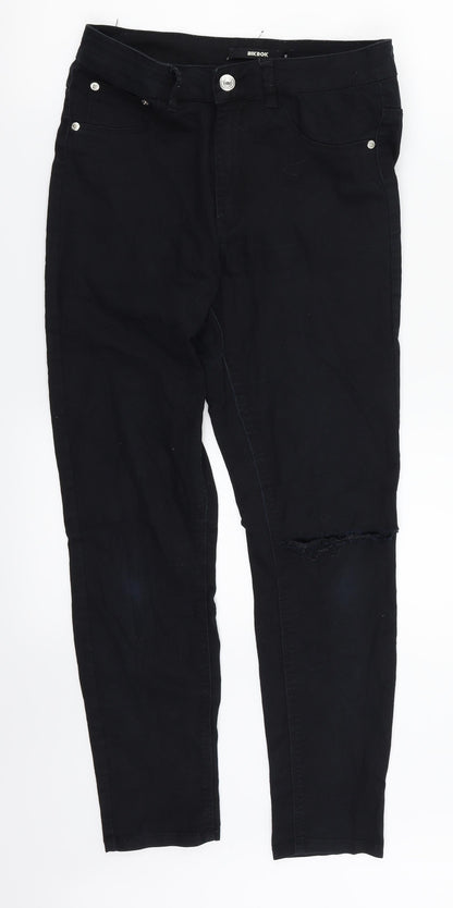 Womens UK Size M Bik bok Regular Fit Straight Black Jeans