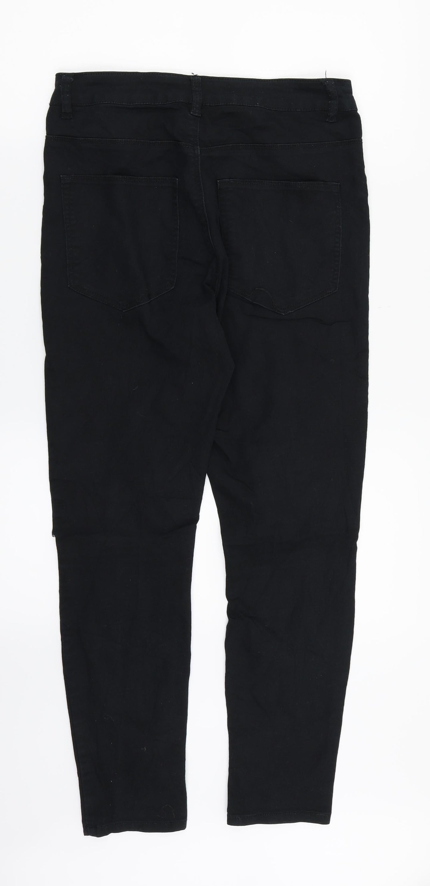 Womens UK Size M Bik bok Regular Fit Straight Black Jeans