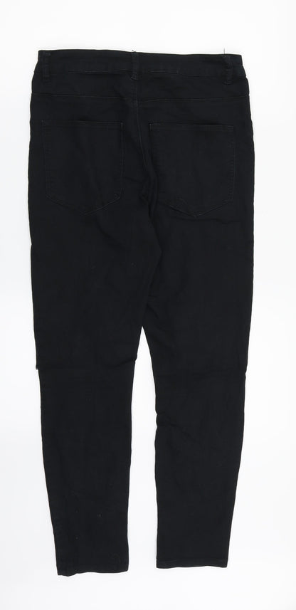 Womens UK Size M Bik bok Regular Fit Straight Black Jeans