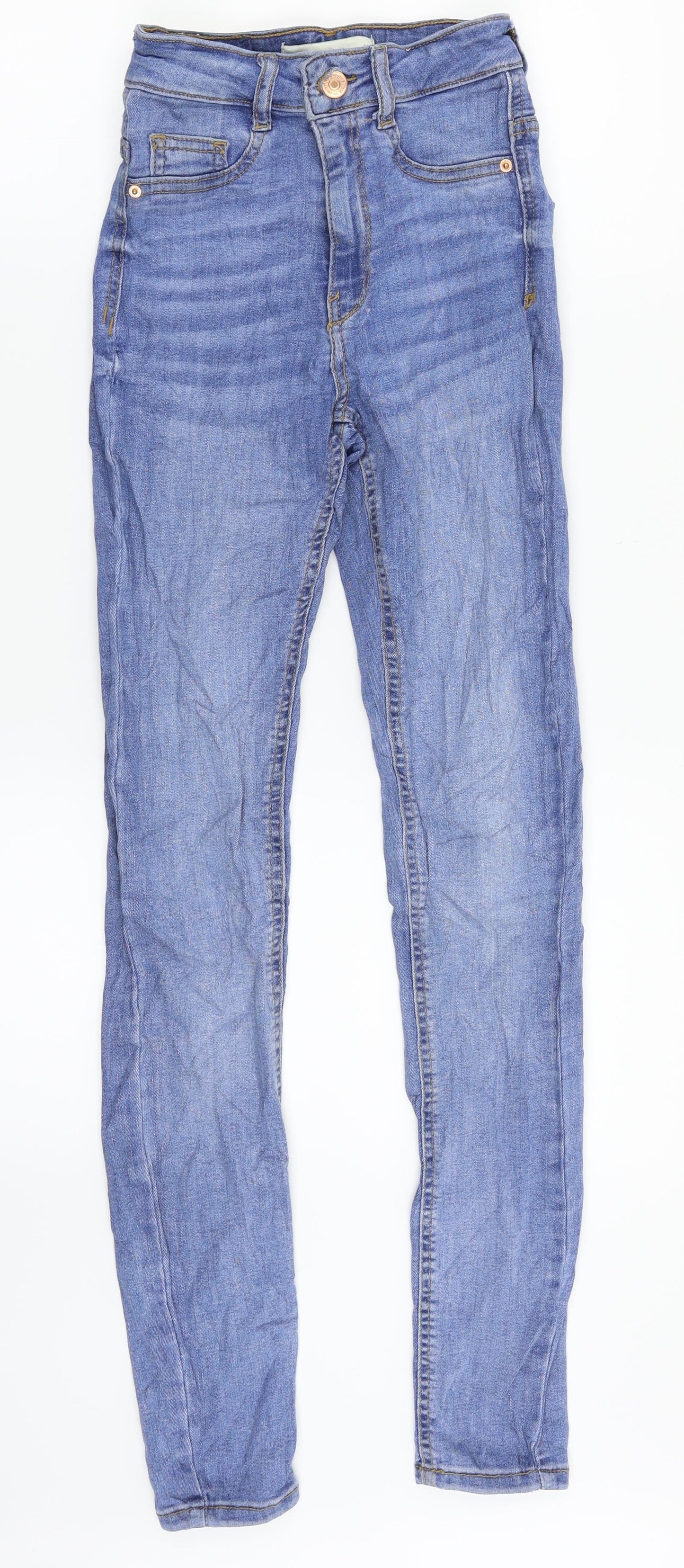 Womens UK Size XS Ginatricot Regular Fit Skinny Blue Jeans