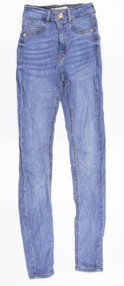 Womens UK Size XS Ginatricot Regular Fit Skinny Blue Jeans
