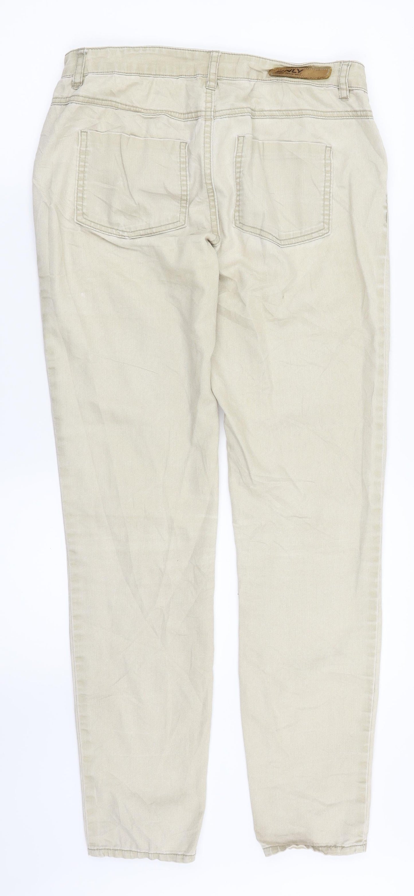 Only Womens Beige  Denim Straight Jeans Size M L29 in