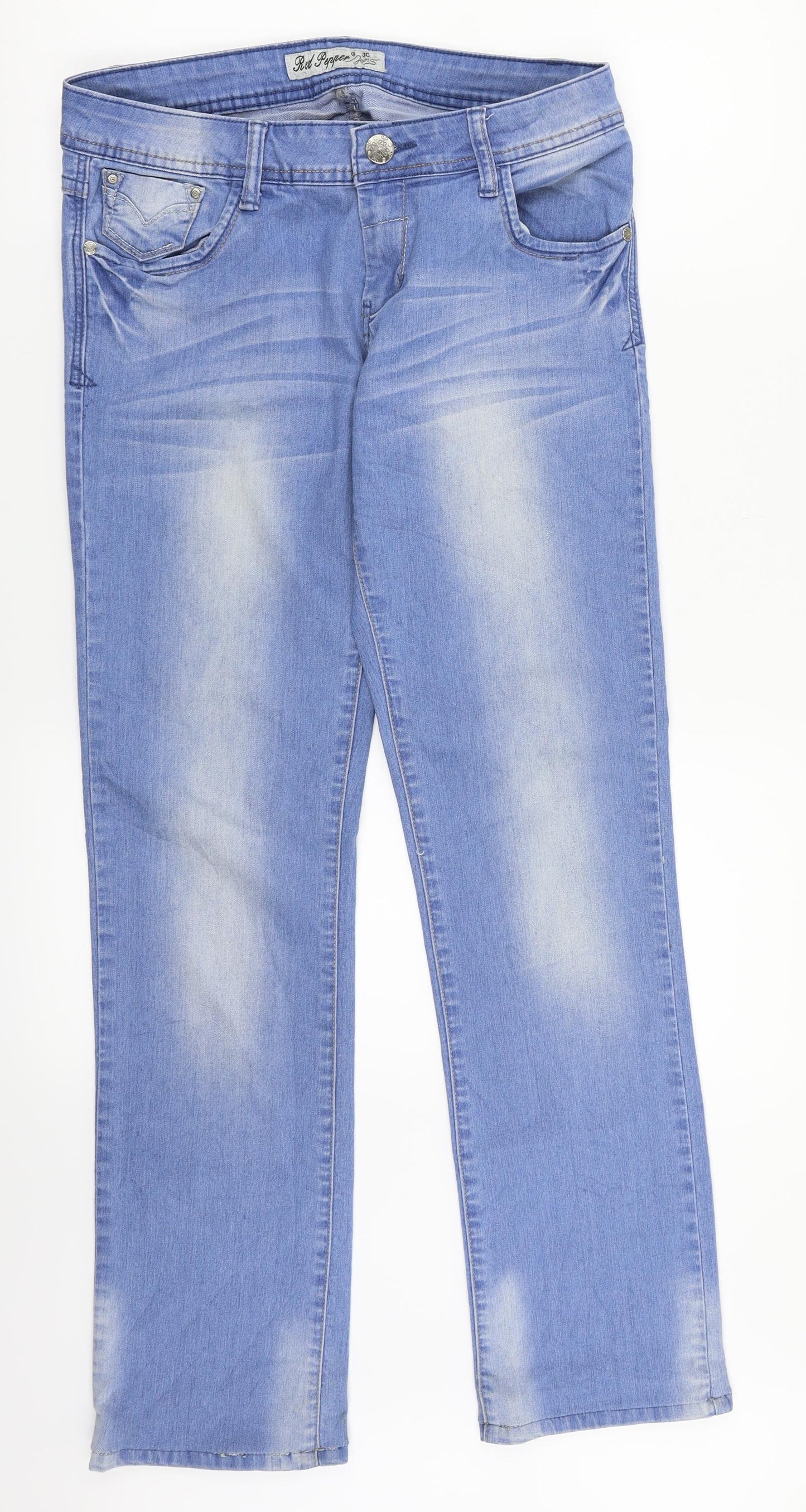 Red Pepper Womens Blue  Denim Straight Jeans Size 30 in L31 in