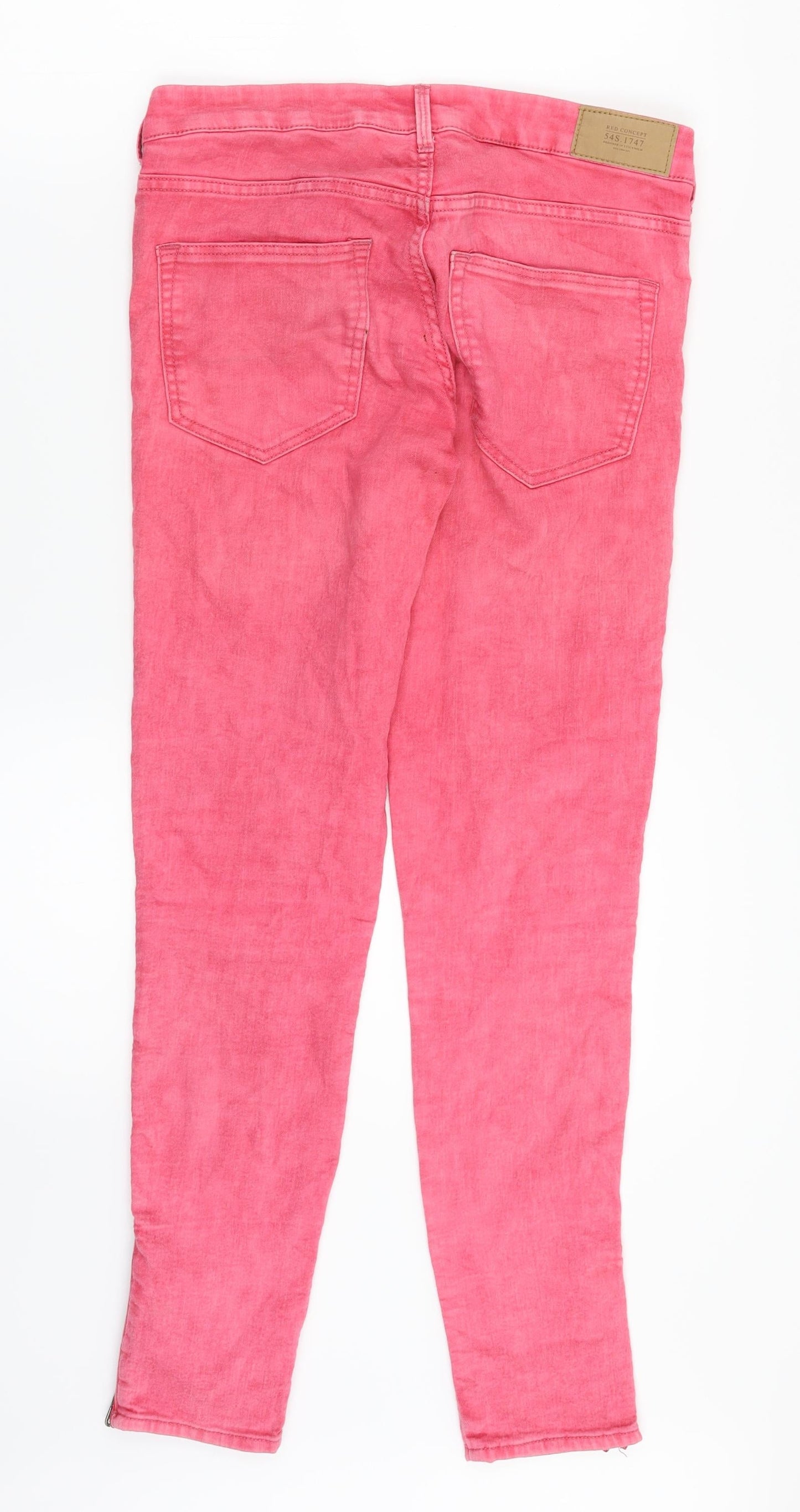 Womens UK Size 8 H&M Regular Fit Skinny Pink Jeans