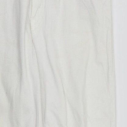 Womens UK Size S Bik Bok Regular Fit Straight White Jeans