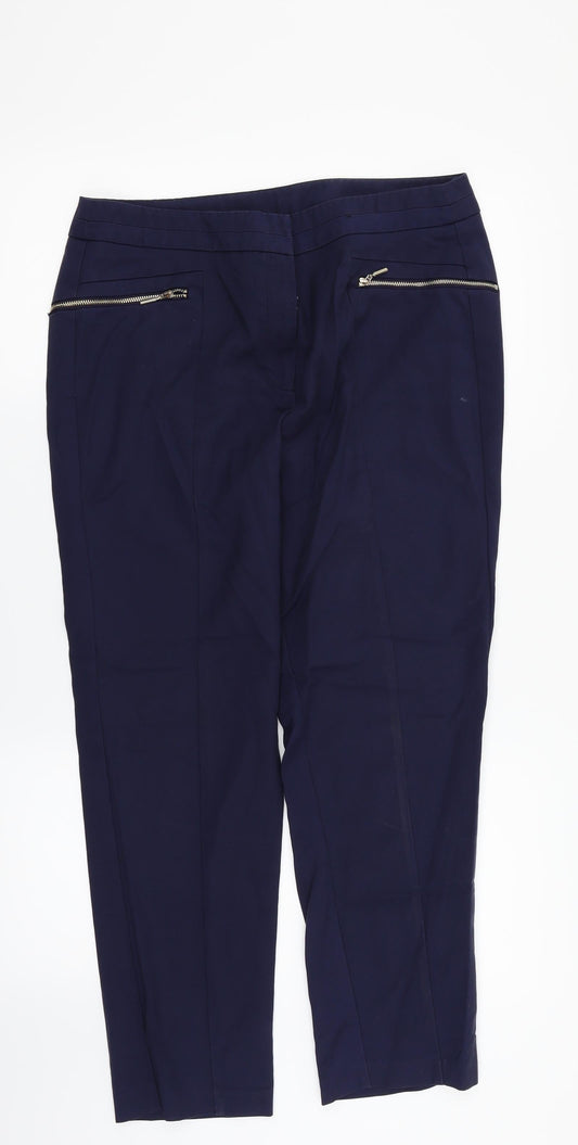 F&F Womens Blue   Dress Pants Trousers Size 14 L26 in