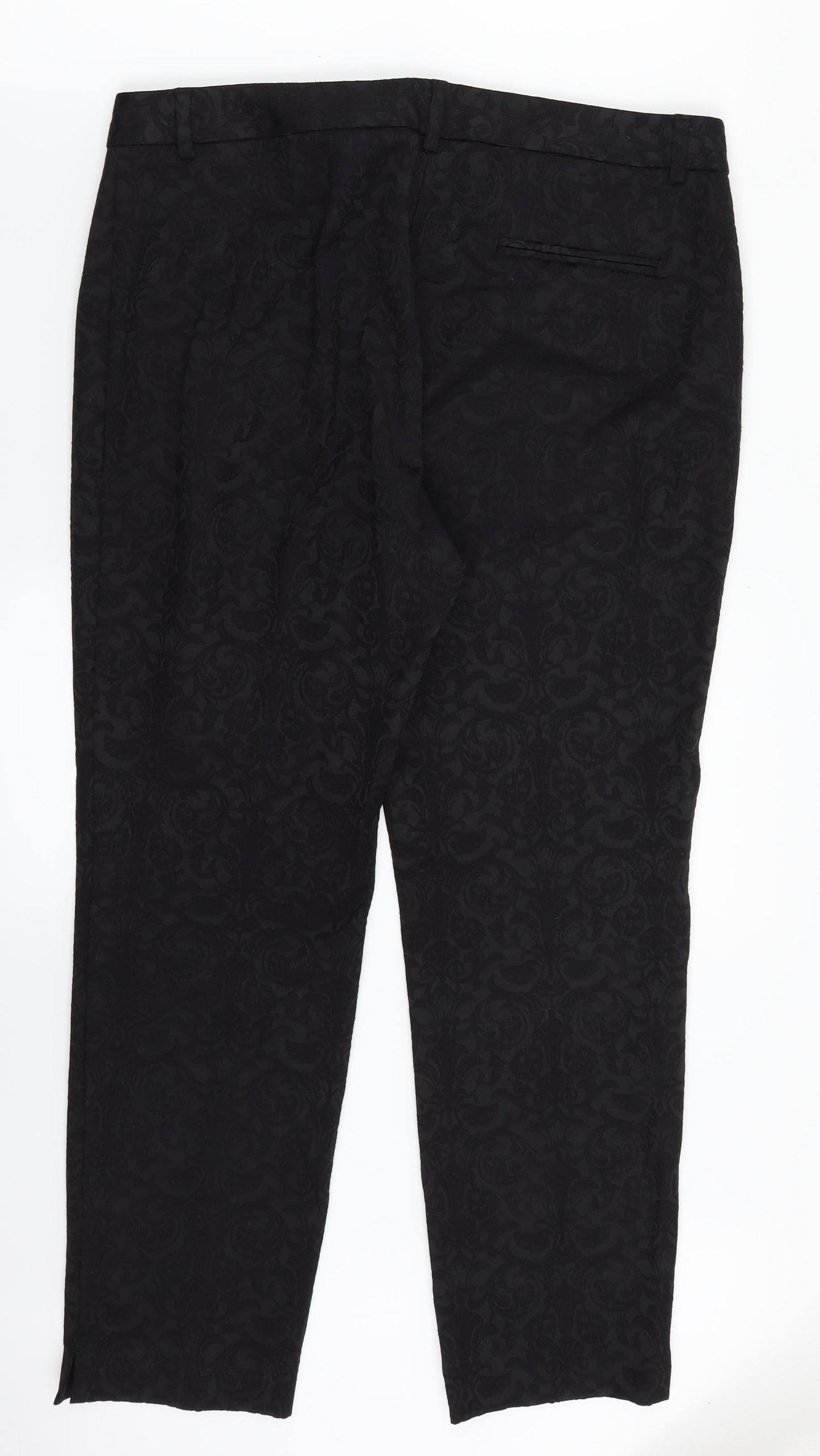 Womens UK Size 14 M&S Regular Fit Dress Pants Black Trousers