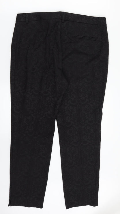 Womens UK Size 14 M&S Regular Fit Dress Pants Black Trousers