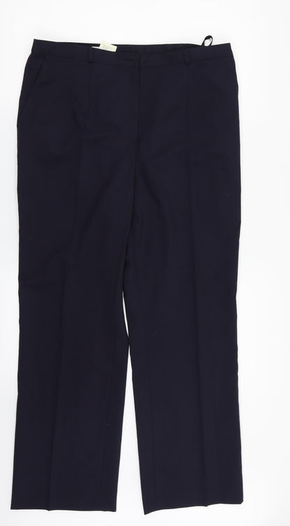 Womens UK Size 18 Blanchelle Regular Fit Dress Pants Blue Trousers
