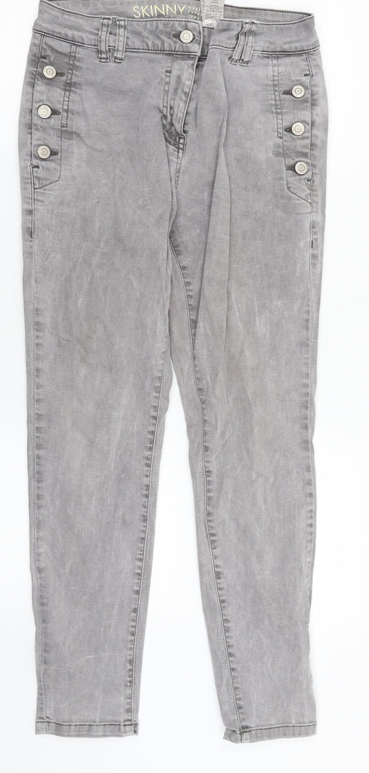 NEXT Womens Grey  Denim Skinny Jeans Size 12 L26 in
