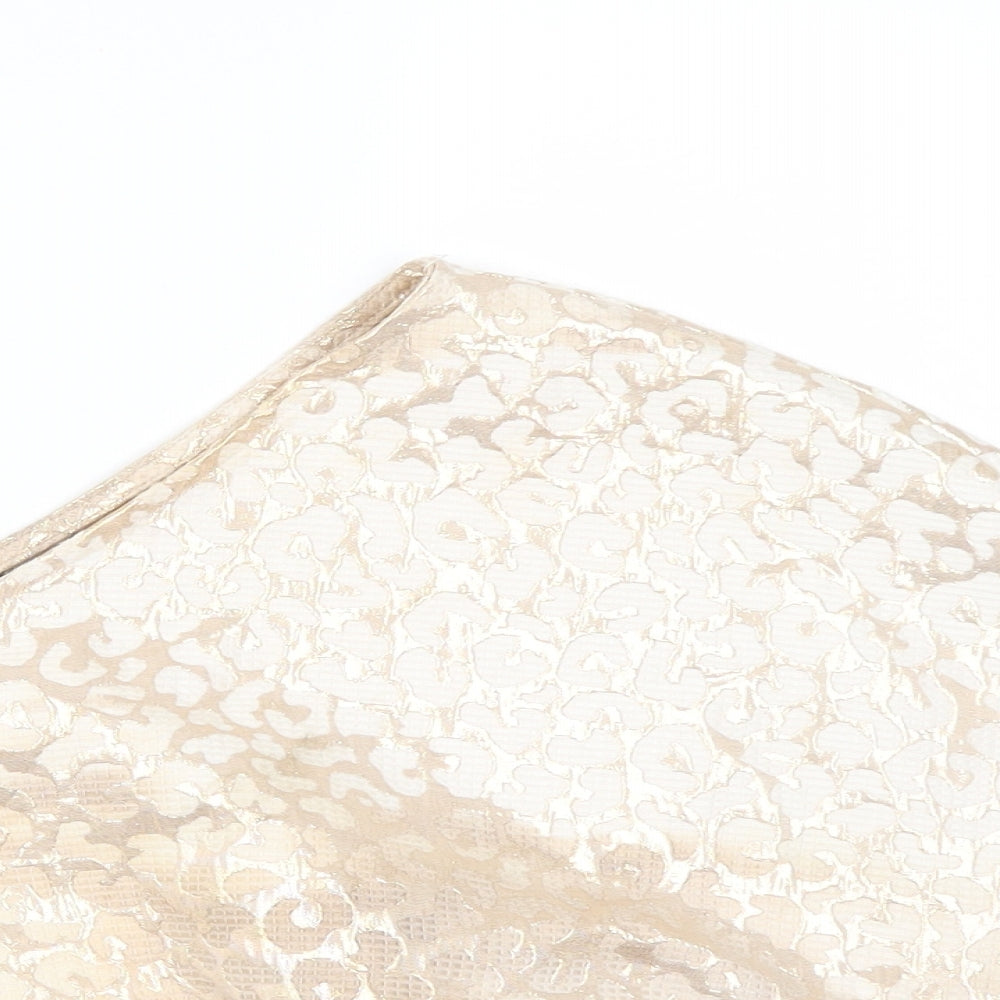 pretty little Thing Womens Gold Animal Print  Basic T-Shirt Size 8