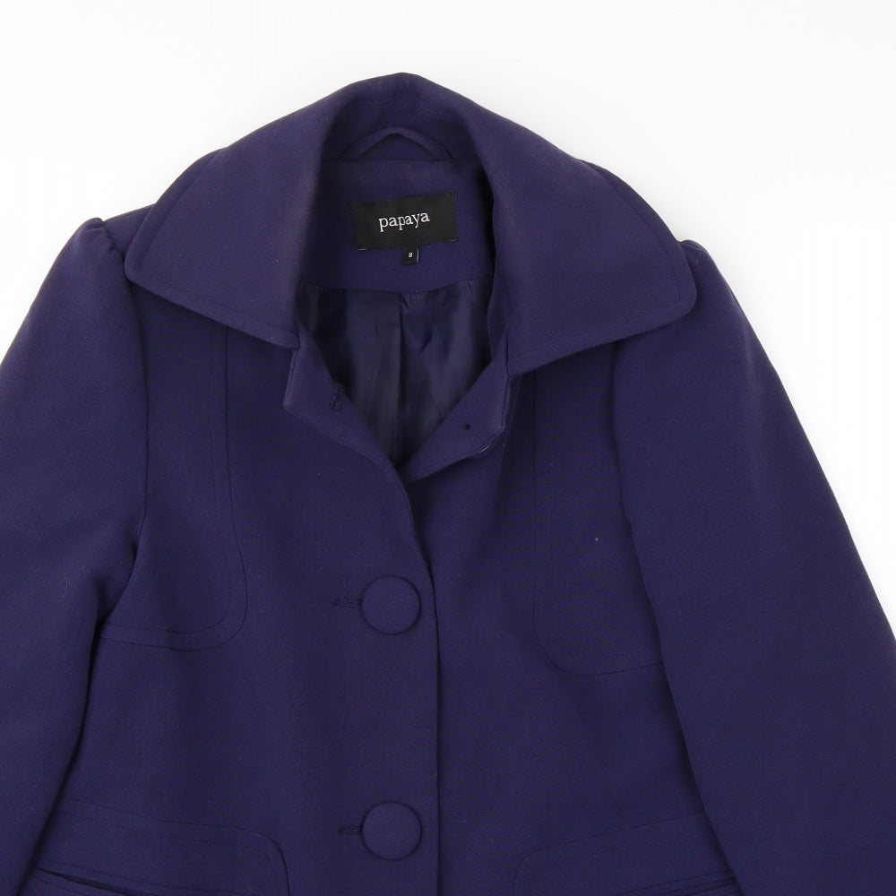 Papaya Womens Purple   Jacket Coat Size 8