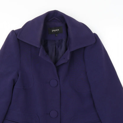 Papaya Womens Purple   Jacket Coat Size 8