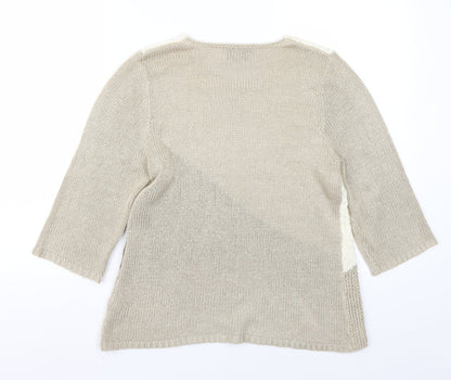 marble Womens Beige   Basic T-Shirt Size 2