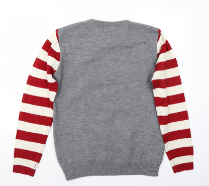 Easy Mens Grey   Pullover Jumper Size M