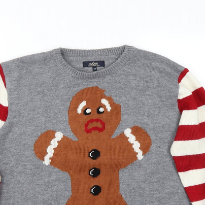 Easy Mens Grey   Pullover Jumper Size M