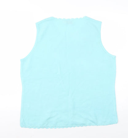 Womens UK Size L Bonmarché Blue Basic T-Shirt