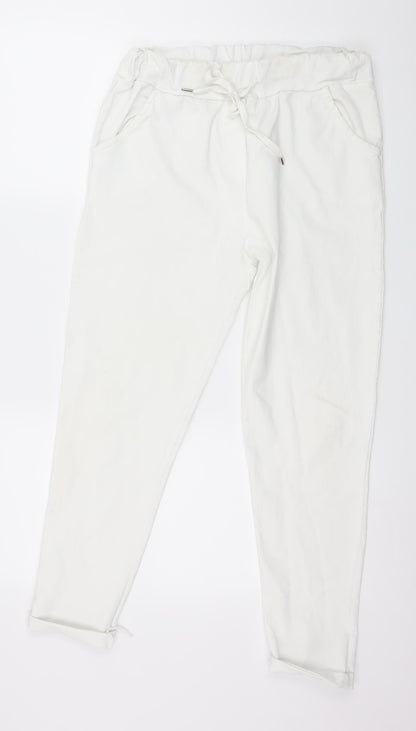 Preworn Womens White   Trousers  Size 10 L25 in