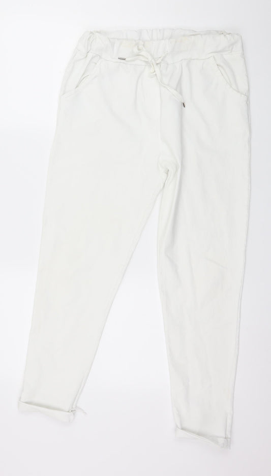 Preworn Womens White   Trousers  Size 10 L25 in