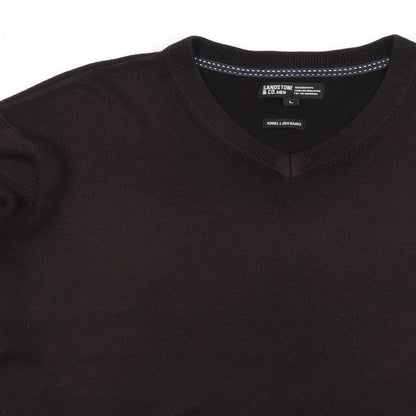 Sandstone & Co Men Mens Brown  Knit Pullover Jumper Size L