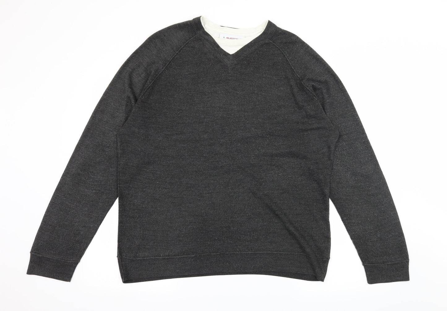 Burton Mens Grey  Knit Pullover Jumper Size L
