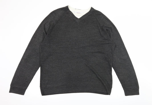 Burton Mens Grey  Knit Pullover Jumper Size L