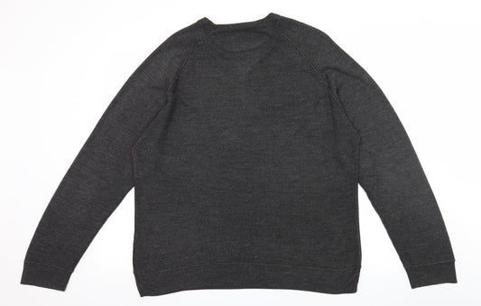 Burton Mens Grey  Knit Pullover Jumper Size L