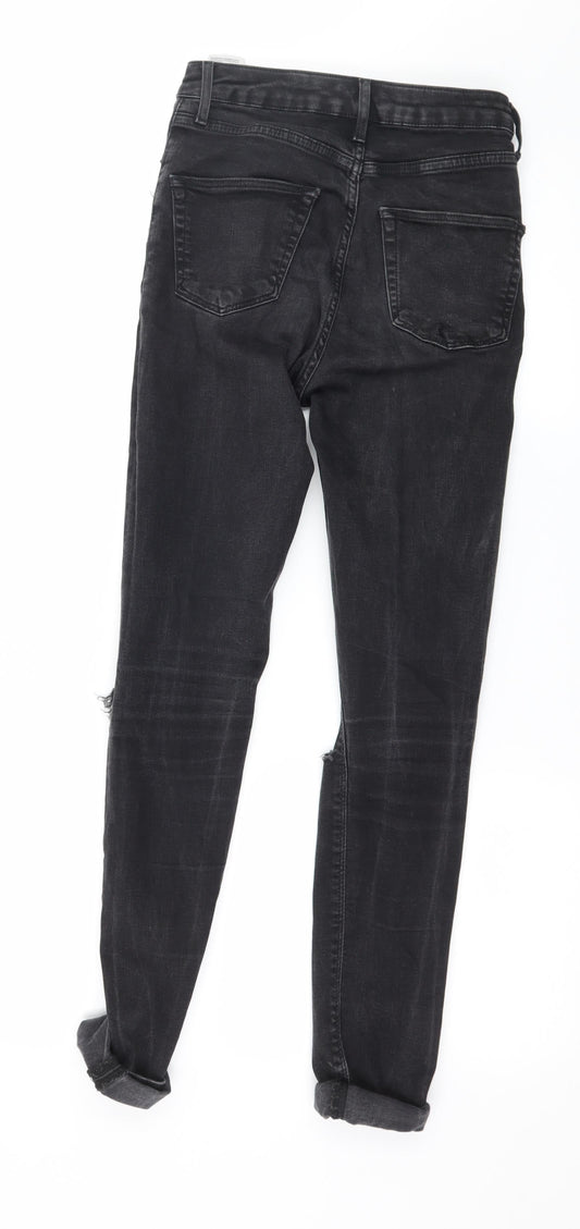 Topshop Womens Black  Denim Skinny Jeans Size 26 in L34 in